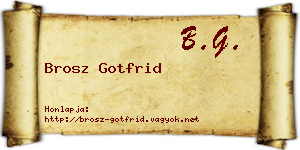 Brosz Gotfrid névjegykártya